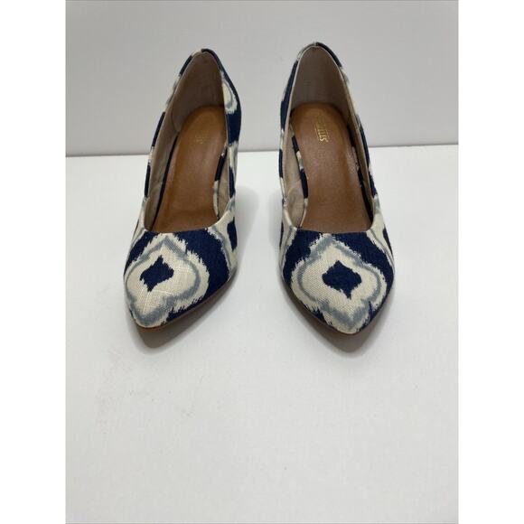 Women’s Seychelles Fabric Heels‎ SIZE 9 Anthropologie Aztec Blue Shoes Pumps - Picture 13 of 15